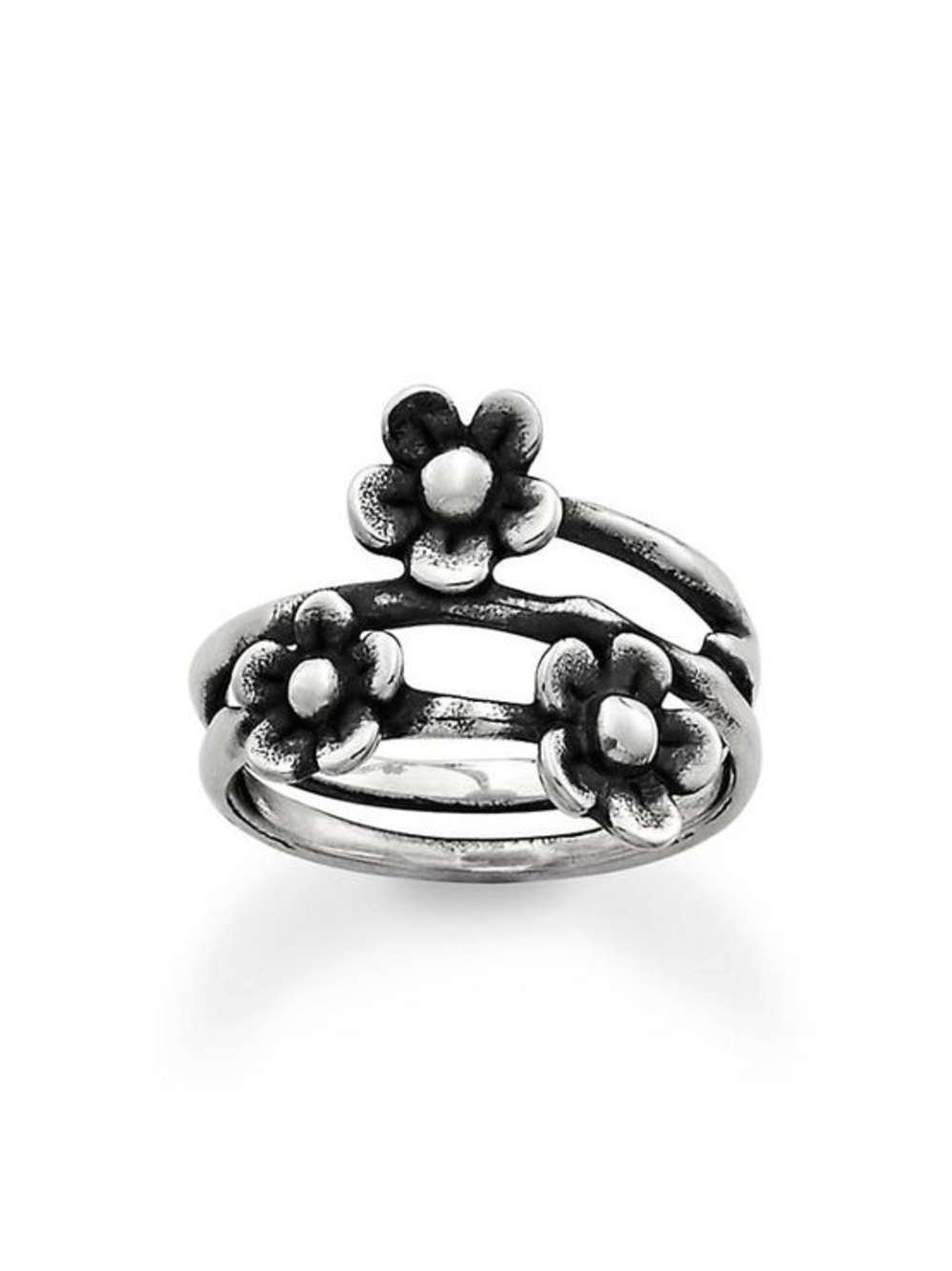 RARE RETIRED James Avery Sterling Silver Floral Matching Ring & Earring Set - Picture 6 of 10